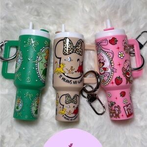 Cartoon character Mini Tumbler Keychains